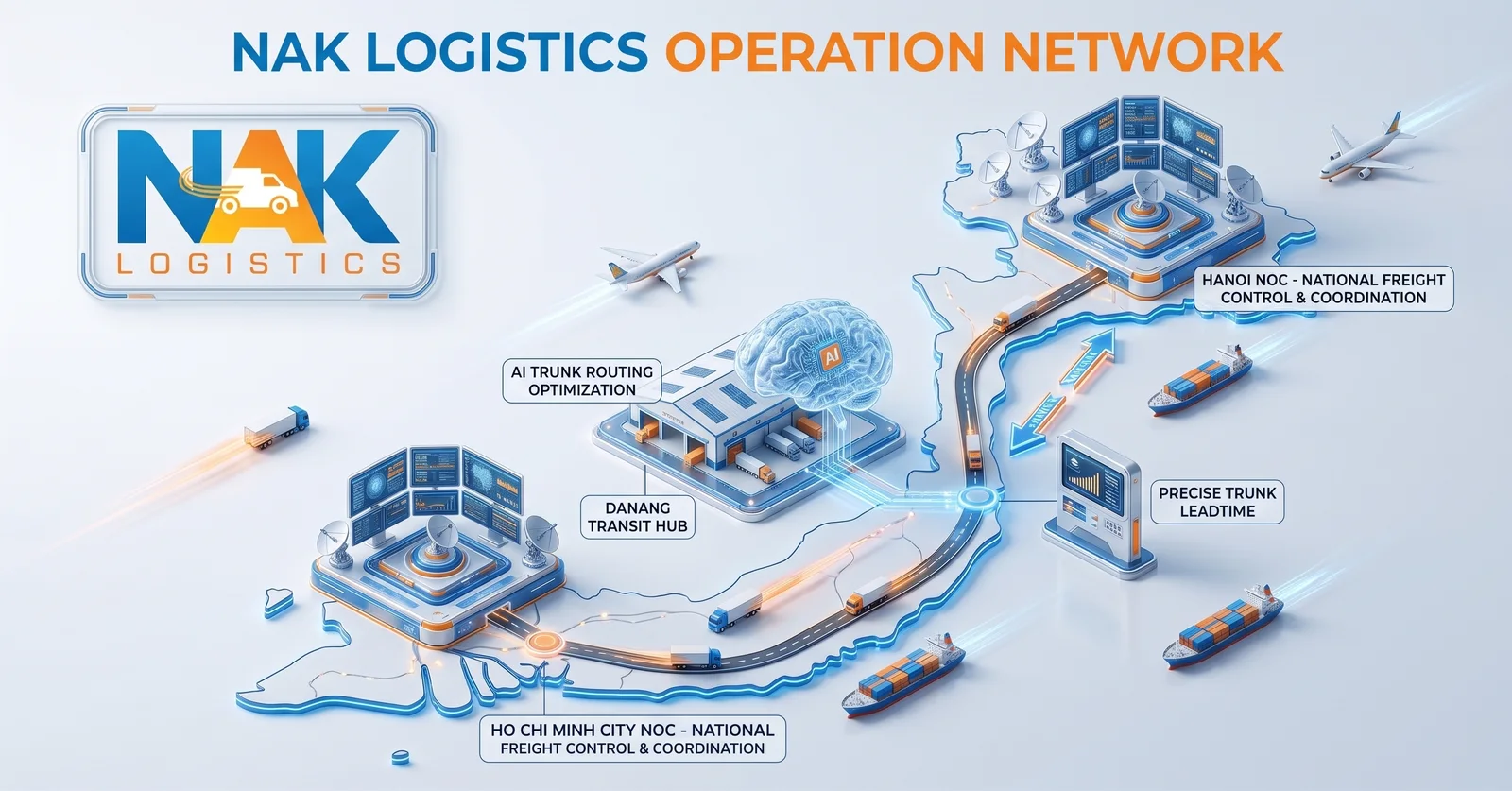 Bản đồ mạng lưới NAK Logistics Operation Network